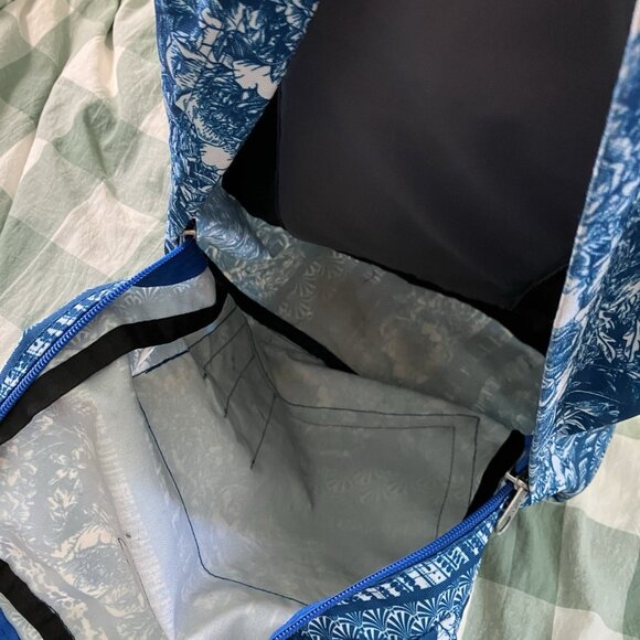 JanSport Backpack Superbreak Midnight Sky Flower Hawaiian Stripe Blue - Picture 7 of 15